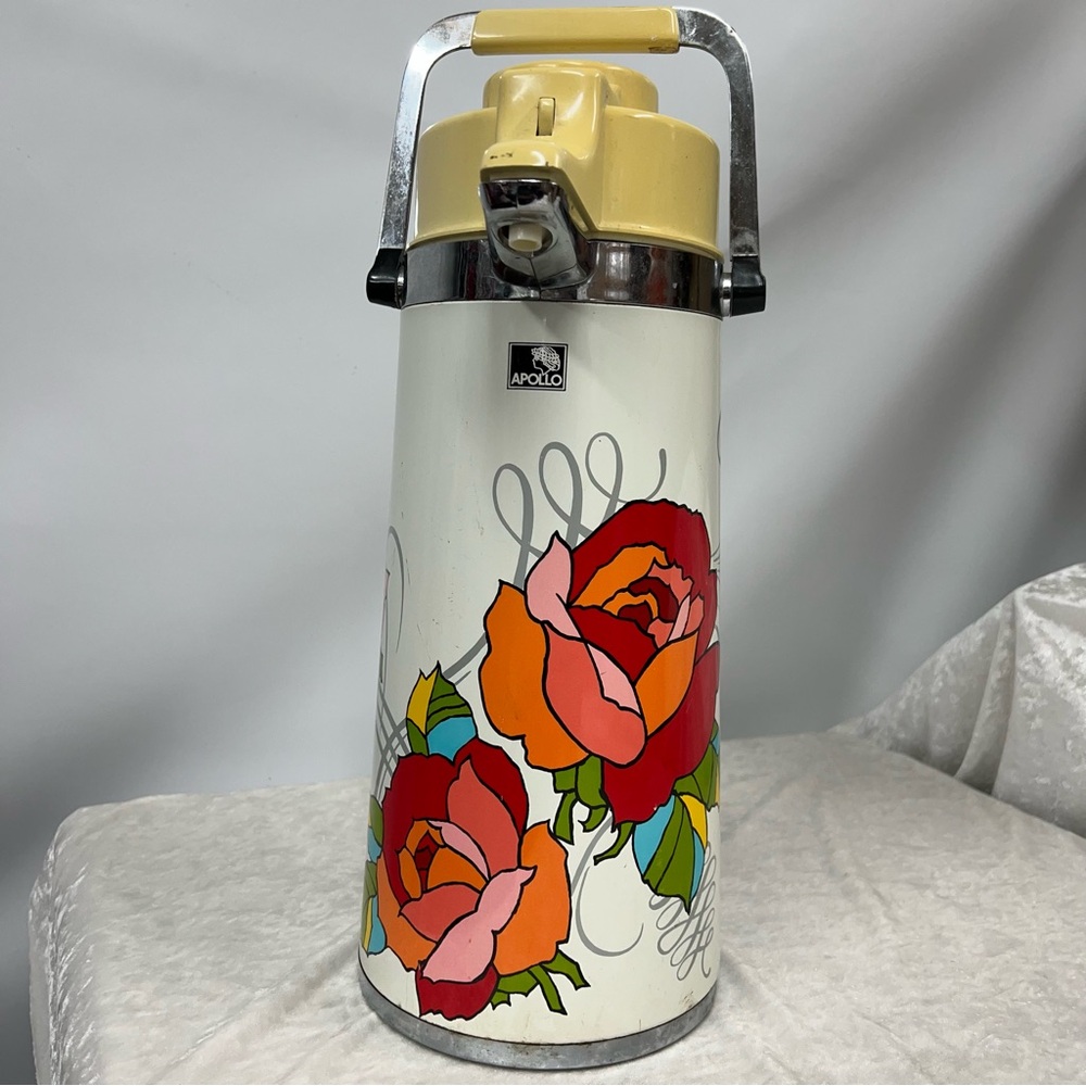 Vintage Coffee Beverage Dispenser Apollo Pump Action Vacuum Jug Hot Cold 1970s